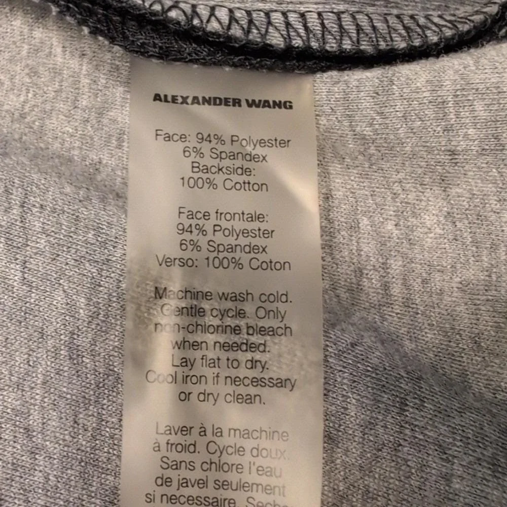 T by Alexander Wang Black Neoprene Scuba‎ Bomber Jacket Size Small
